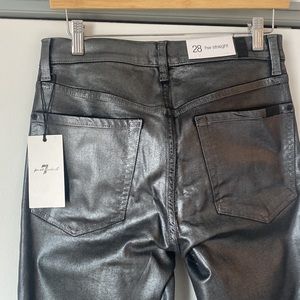 NWT 7 for all man kind straight cut silver coated Jean